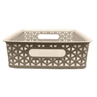 Canasta Baja De Plástico Beige 29X20X8 Cm - Green Tech