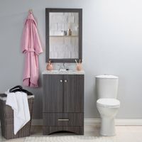 Mueble Vanity Gris Oscuro con Espejo 24 Plg