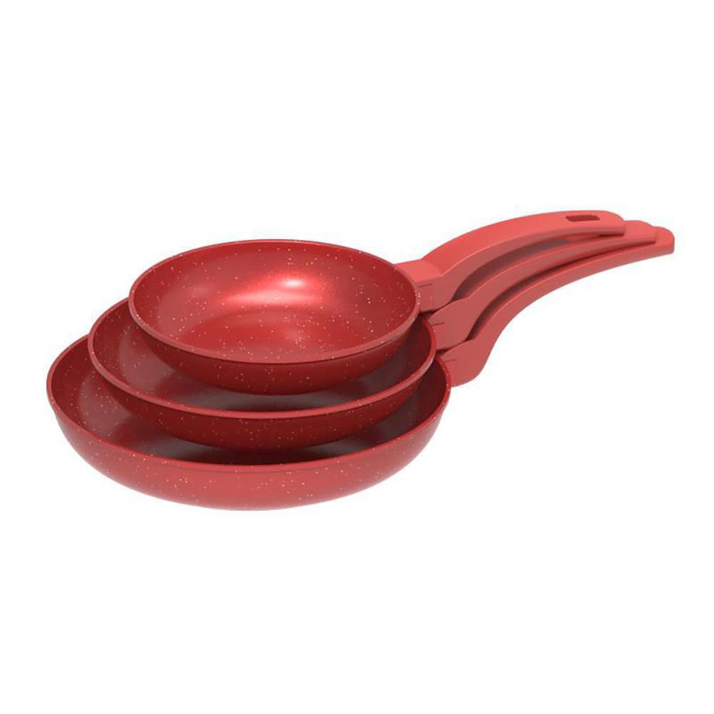 Set de 3 Sartenes 20 24 y 28 cm Color Rojo