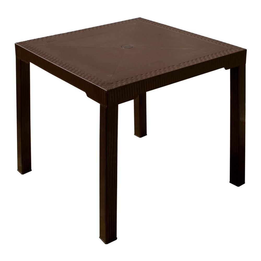 Mesa de Plástico para Exterior Premium - Plastimás Varios Colores Café