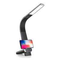 Lámpara De Escritorio Negra Táctil Con Soporte Y Cargador - Zlumini