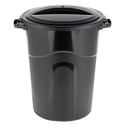 Basurero Para Jardín Negro De Plástico 32 Gal - United Solutions