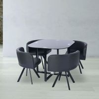 Comedor Mini De Vidrio Negro 5 Pzas