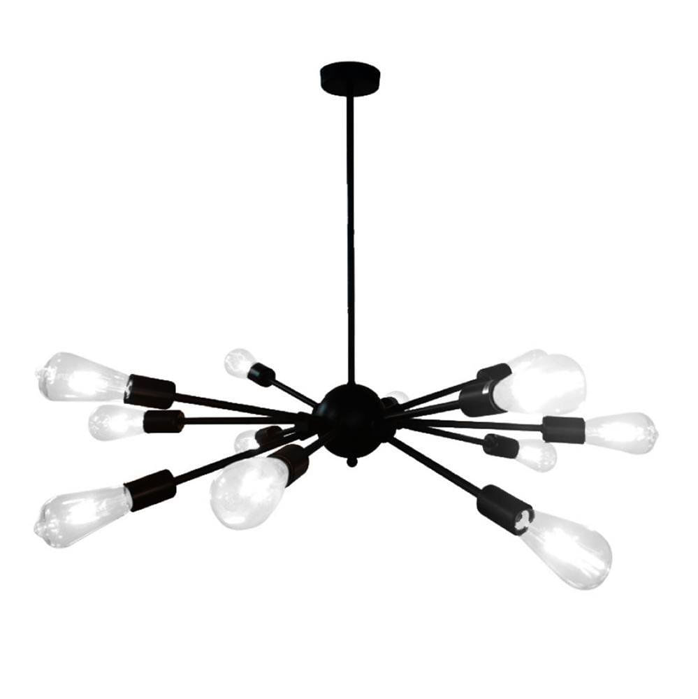 Lámpara Colgante Celaeno I de Metal de 12 Luces E27 1.21 Metros Color Negro