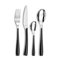 Set De 24 Cubiertos Zephyr Negros - Amefa