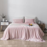 Set De Sábanas Rosa Bamboo - Livim Natural Home Varios Tamaños