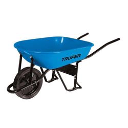 Carretilla De Metal Azul Con Llanta Solida 5.5 Pie³ - Truper