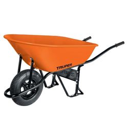 Carretilla De Metal Naranja Llanta Neumática Reforzada 8 Pie³ - Truper