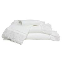 Toalla Con Encaje Blanca - Livim Natural Home Varios Tamaños