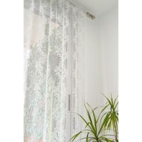 Cortina Channel Blanca Diseño Ramas 110X240 Cm - Livim Natural Home