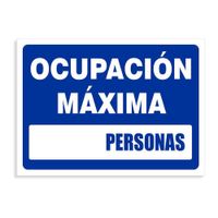 Rótulo Diseño Ocupación Máxima De 22.9X30.5 Cm - Foto Metal