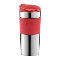 Pocillo Térmico Plateado Con Rojo 12 Oz - Bodum