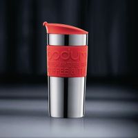 Pocillo Térmico Plateado Con Rojo 12 Oz - Bodum