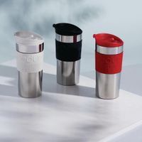 Pocillo Térmico Plateado Con Blanco 12 Oz - Bodum