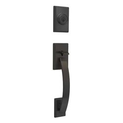 Chapa Tipo Haladera Tavaris Negro Mate Para Entrada - Kwikset