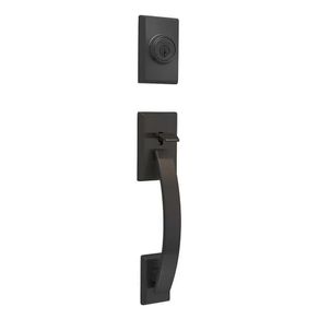 Chapa Tipo Haladera Tavaris Negro Mate Para Entrada - Kwikset