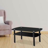 Mesa Vidrio Negro Bandeja Negra 110X60 - Z