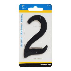 Número 2 Aluminio Negro 4 Plg - Hillman