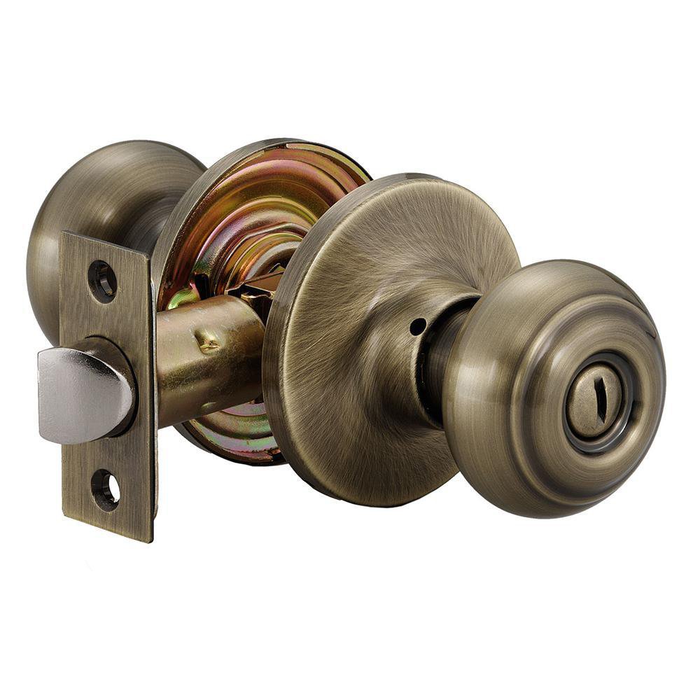 Cerradura Palace para Baño Tipo Pomo Color Dorado Antiguo