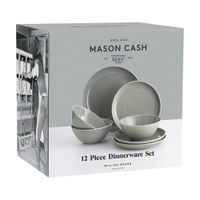 Vajilla Moderna Gris Con Borde De 12 Pzas - Mason Cash