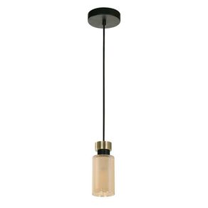 Lámpara Colgante Negra Y Bronce De 1 Luz - Z