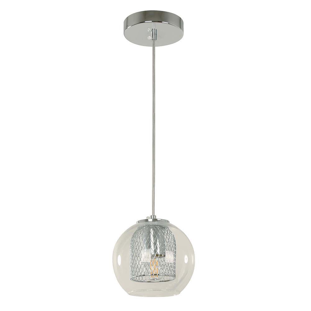Lámpara Colgante Moderna 1 Luz en Cromo con Base E27 40W