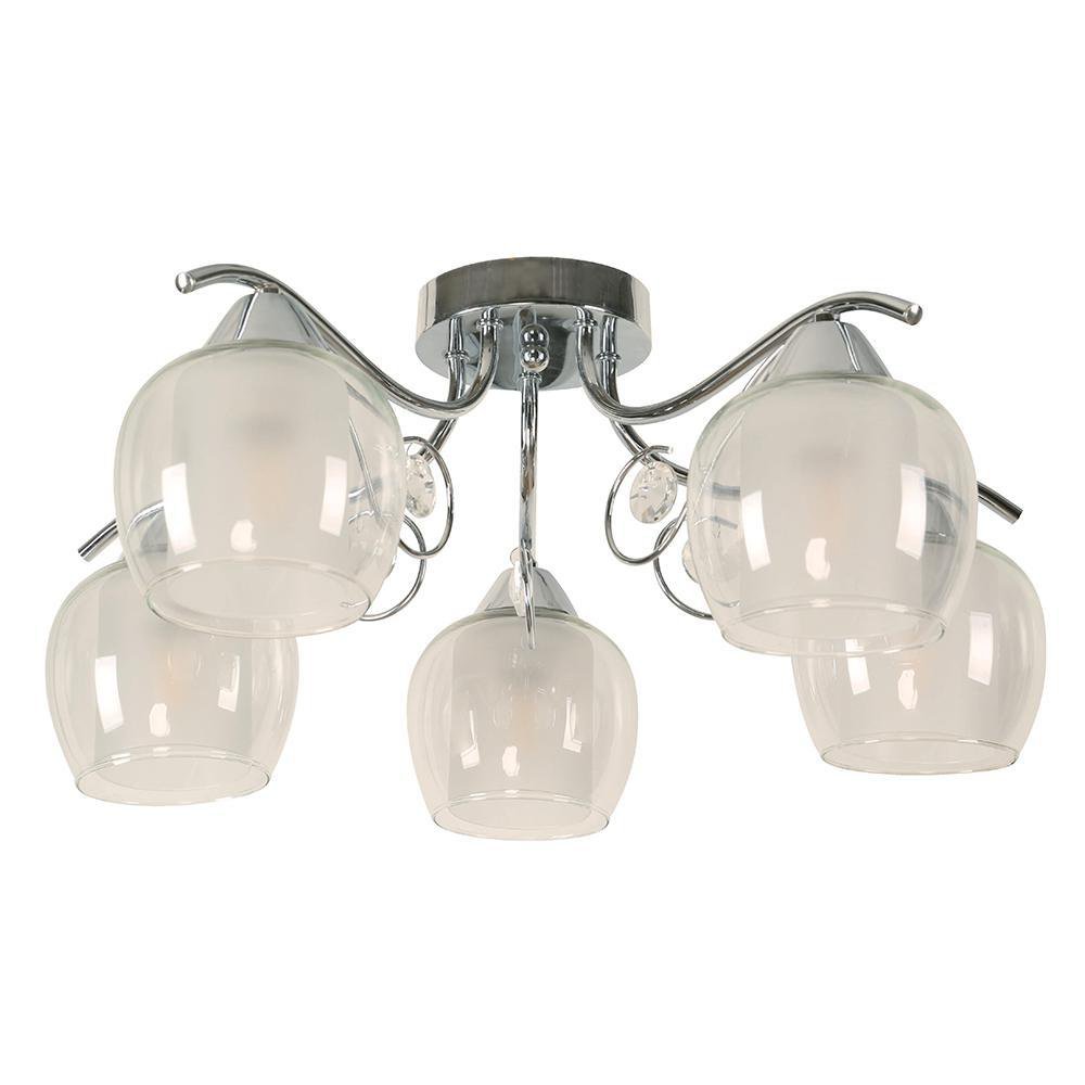 Lámpara de Techo Cromada de 5 Luces Tipo Esfera con Base E27 40 W