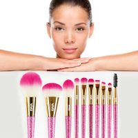 Juego De Brochas Para Maquillaje Rosa 10 Piezas - Viva