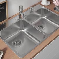 Lavaplatos De Sobreponer Con 2 Fosas Plateado - Franke Usa
