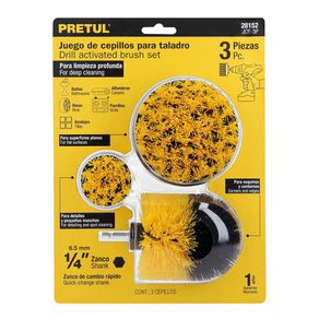 Juego De 3 Cepillos Para Taladro - Pretul