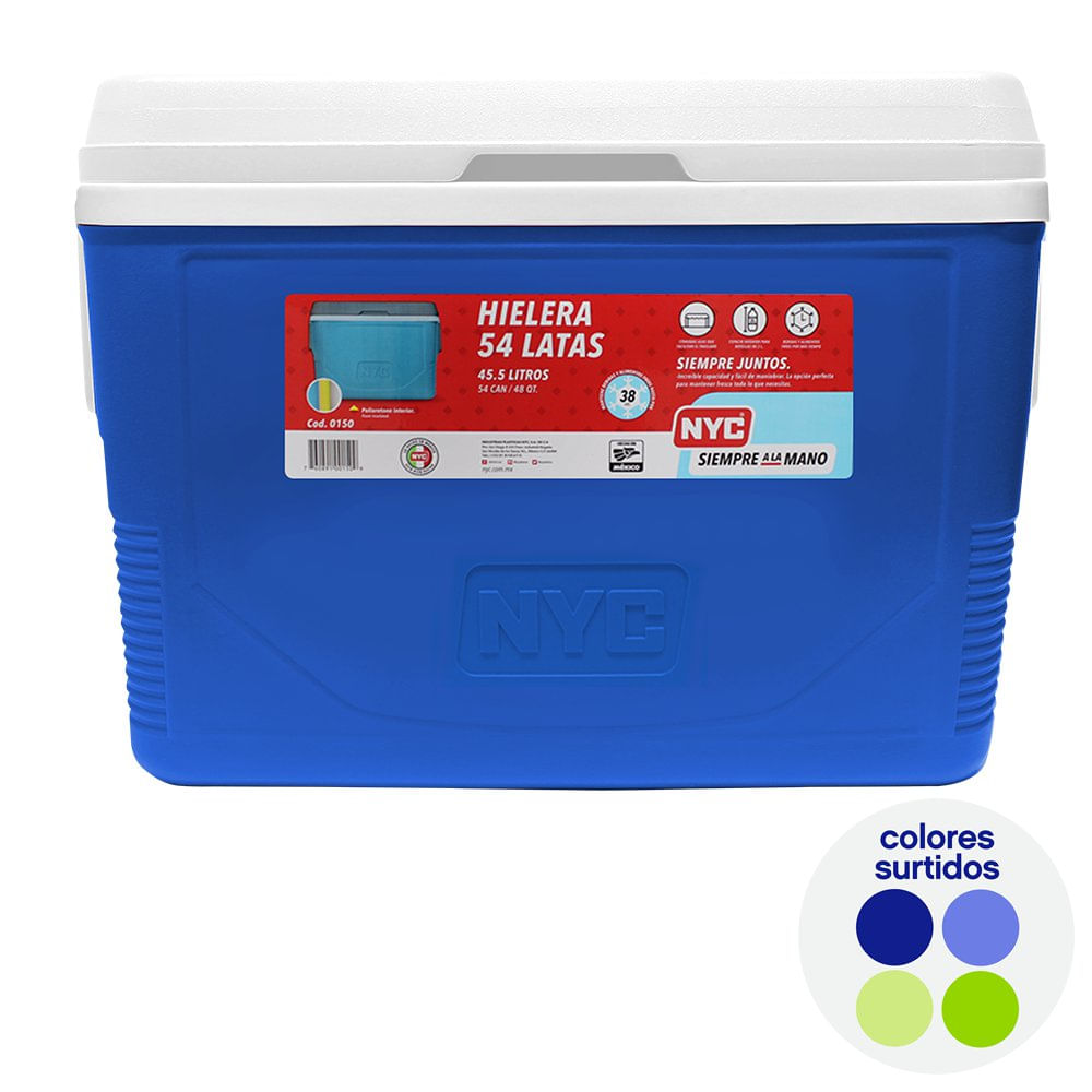 Hielera Nyc color rojo 48Qt 45.5 L