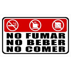 Rotulo-De-Pvc-No-Fumar-No-Beber-No-Comer-7X12-Plg---Foto-Metal