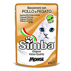 Alimento Para Gato Sabor Pollo Hígado 100 G - Simba