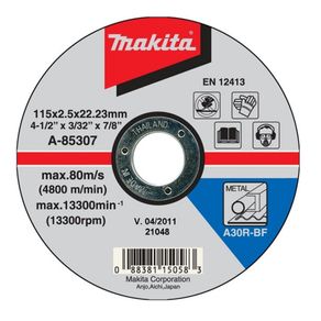 Disco Para Corte De Metal 2.5Mm 4 1/2 Plg - Makita