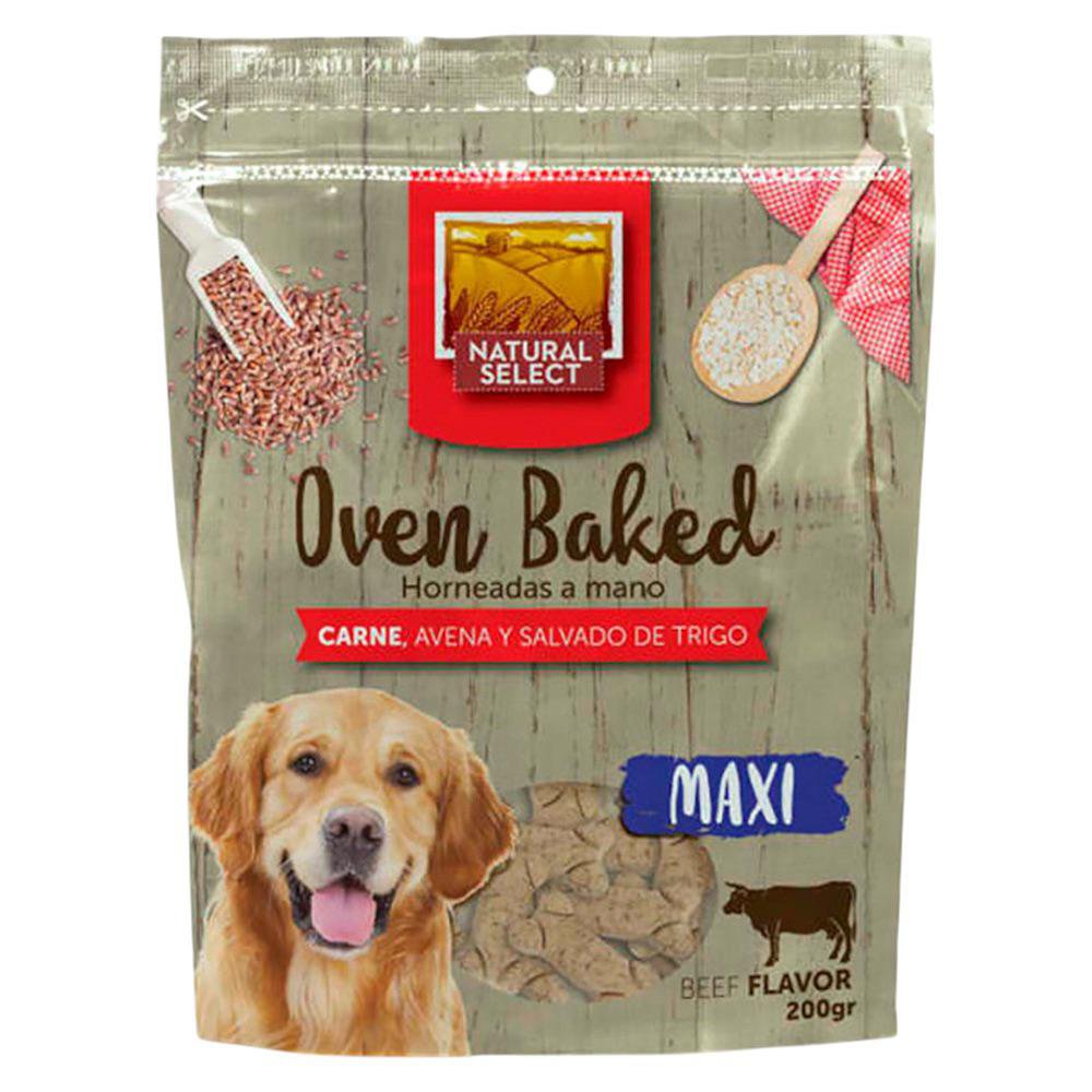 Galletas Horneadas para Perro Adulto Raza Grande con Carne y Avena Sobre de 200 g
