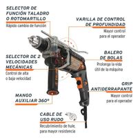 Rotomartillo Industrial De 1/2 Plg 900 W - Truper