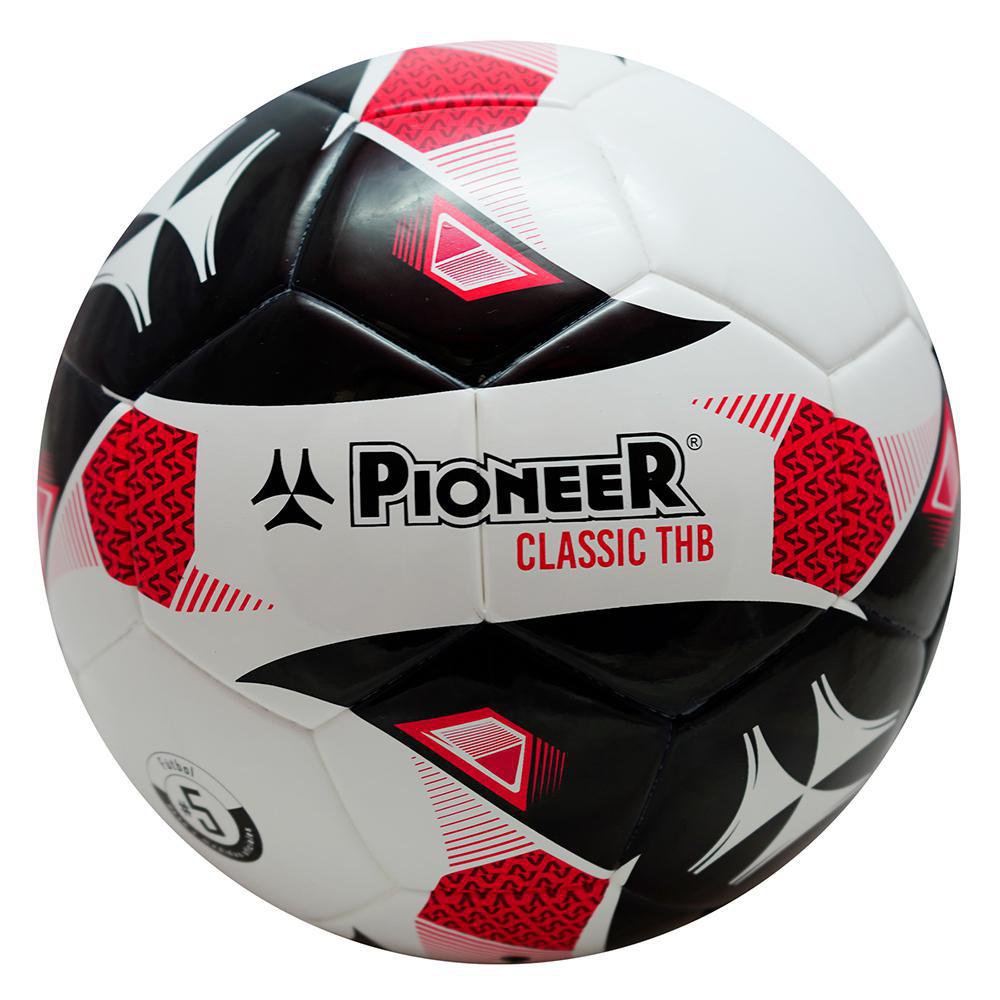 Pelota de Fútbol Clásica THB de Caucho No. 5 Color Blanco, Rojo y Negro Pelota de Fútbol C…