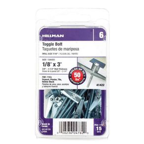 Caja De Tornillos Tipo Perno Mariposa 1/8 X 3 Plg 15 Piezas - Hillman