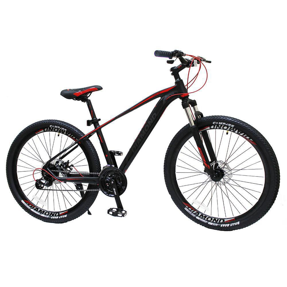 Bicicleta de Montaña Rin 27.5 de 24 Velocidades - Varios Colores Negro Y Rojo