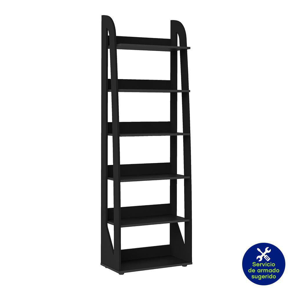 Librera de 6 Niveles 60 x 30 x 183 Cm - Varios Colores Negro