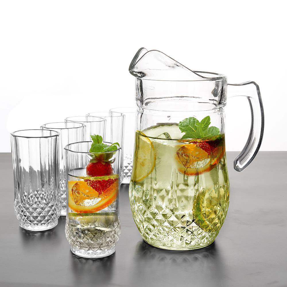 Set de Pichel con 6 Vasos Color Transparente