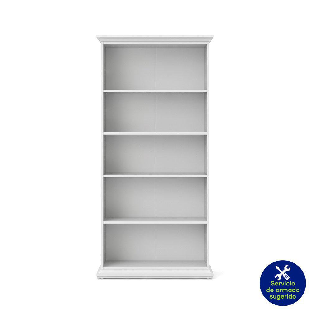 Librera Monet de 5 Divisiones 96 x 37 x 201 Cm Color Blanco