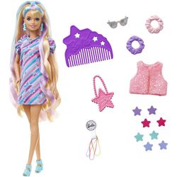 Muñeca-Cabello-Largo-Y-Vestido-De-Estrellas---Barbie