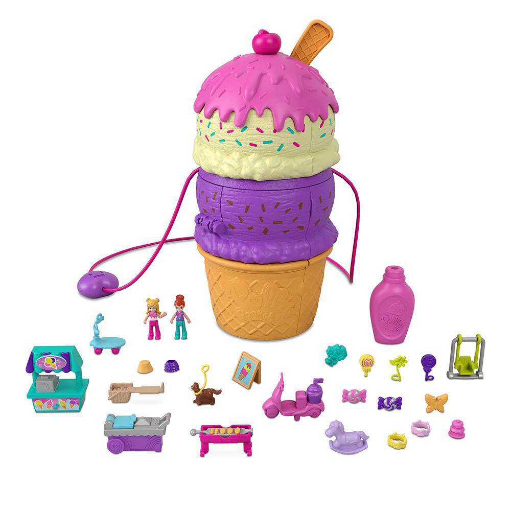 Set de Juego Polly Pocket Parque de Juegos Polly Sorpresas de Helado Polly Pocket Set Mund…