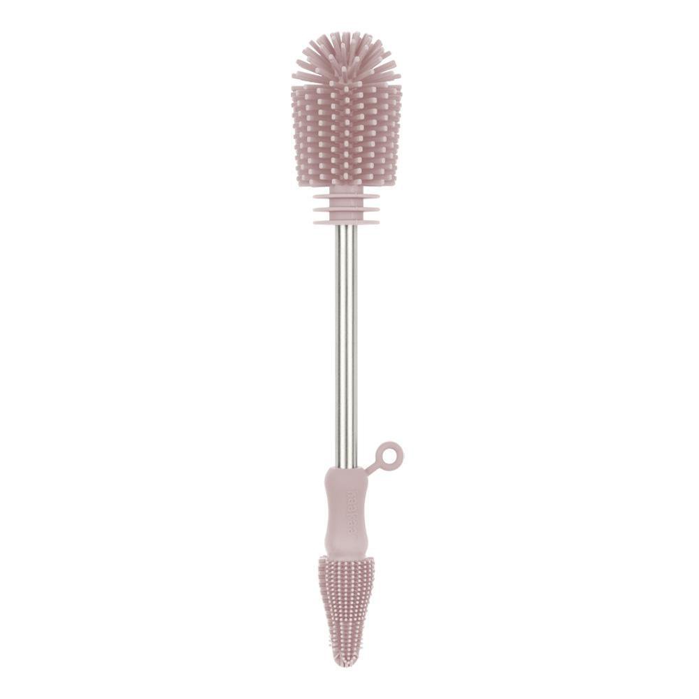 Cepillo para Lavar Pachas y Mamones de Doble Punta con Cerdas de Silicón Color Rosado Cepillo Multiusos De Silicona Doble Punta Rosado - Haakaa