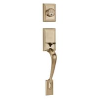 Chapa De Entrada y Haladera Cuadrada Dorado Antiguo - Kwikset