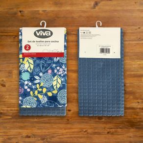 Set 2 Toallas Para Cocina Hojas 41X48 Cm - Viva