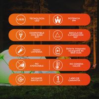 Bombilla Led Luz Cálida A19 Recargable Base E27 De 9 W - Tecnolite