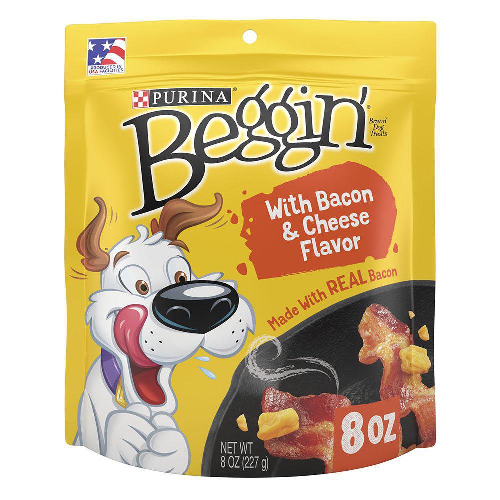 Snack para Perro Beggin Tiras de Sabor Tocino y Queso Bolsa de 227 g