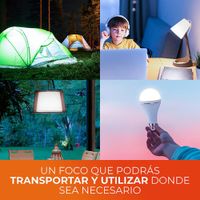 Bombilla Led Luz De Día A19 Recargable Base E27 De 9 W - Tecnolite